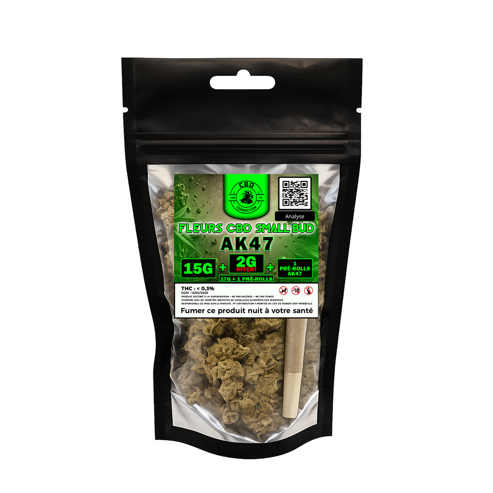AK47 Small Bud – 15G + 2G offerts + 1 pré-roll offert
