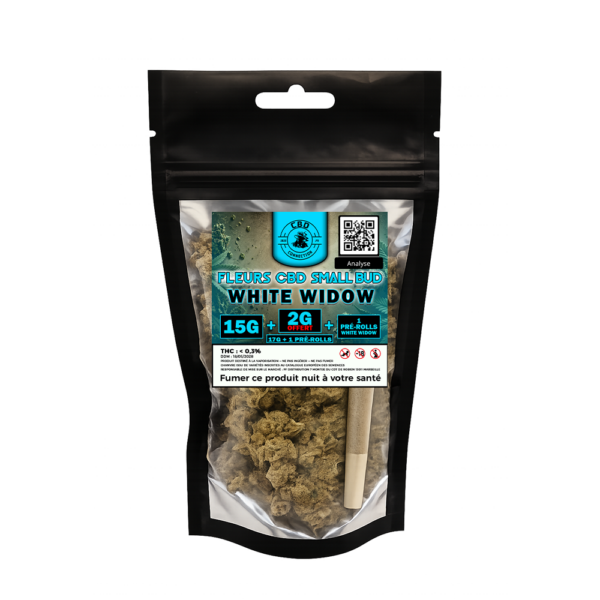 White Widow Small Bud – 15G + 2G offerts + 1 pré-roll offert
